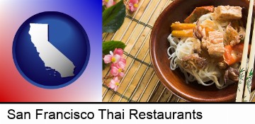 a Thai curry dish at a Thai restaurant in San Francisco, CA