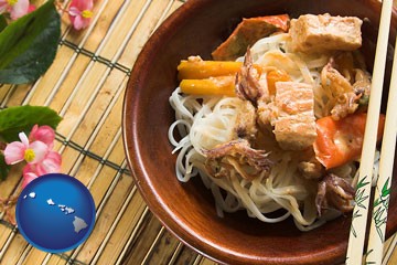 a Thai curry dish at a Thai restaurant - with Hawaii icon